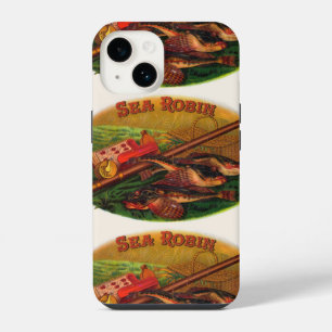 Vintage Fishing Gear Cigar Label Art, Sea Robin iPhone 14 Case