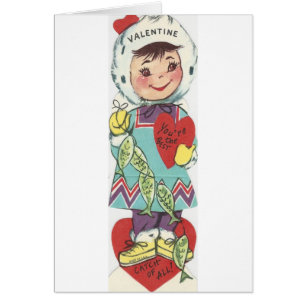 Vintage Fishing Girl Valentine