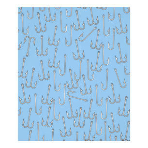 Vintage fishing hooks photo print