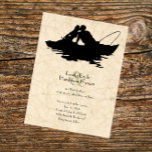 Vintage Fishing Lovers Boat Wedding Invitation<br><div class="desc">Love to fish? This unusual fishing theme wedding invitation features a silhouette of lovers fishing in a boat,  on a background image of cream crumpled parchment. Perfect for outdoorsy couples. If you'd like matching products set up or have some other request,  feel free to contact me at riverjude.designs@yahoo.com</div>