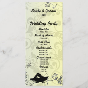 Vintage Fishing Lovers Tree Wedding Program