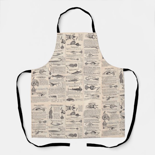Vintage Fishing Lures: Antique 1900s Fisherman Apron (Front)