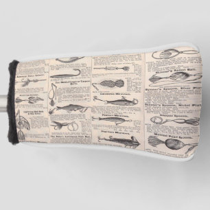 Vintage Fishing Lures: Antique 1900s Fisherman Golf Head Cover