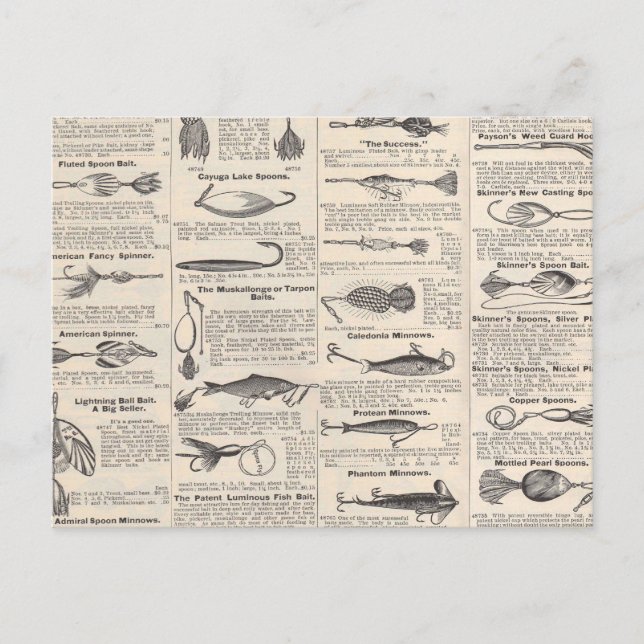 Vintage Fishing Lures: Antique 1900s Fisherman Postcard (Front)