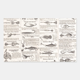 Vintage Fishing Lures: Antique 1900s Fisherman Sticker