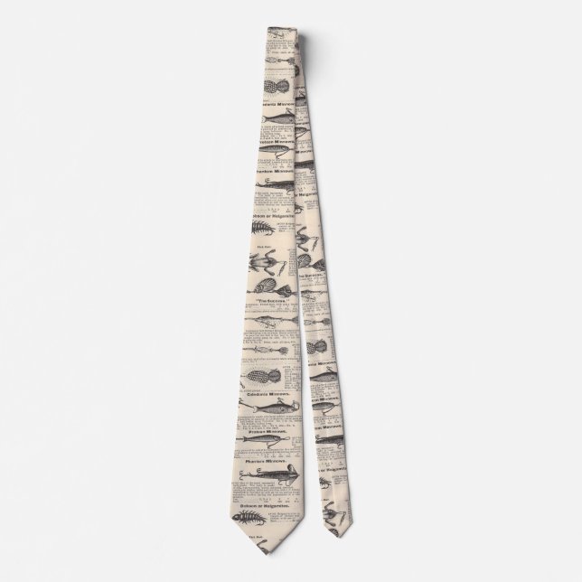 Vintage Fishing Lures: Antique 1900s Fisherman Tie (Front)