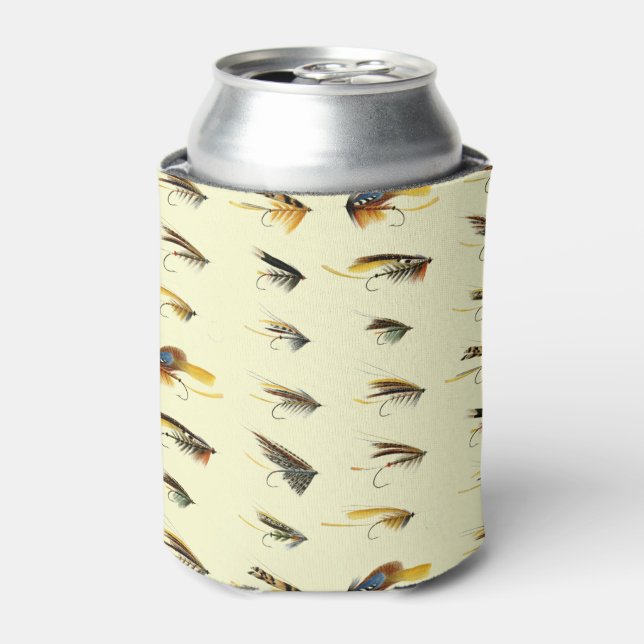 Vintage Fishing Lures Pattern Can Cooler (Can Front)