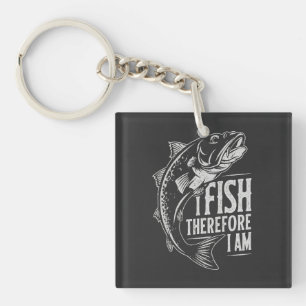 Vintage Fishing Quote Graphic Art Keychain