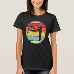 Vintage Fishing Retro Fisherman Silhouette Cute Fi T-Shirt