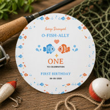 Vintage Fishing Rod O-Fish-Ally One 1st Birthday
