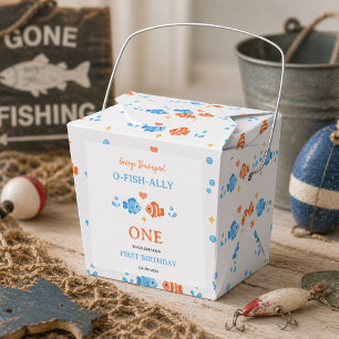 Vintage Fishing Rod O-Fish-Ally One 1st Birthday Favor Box