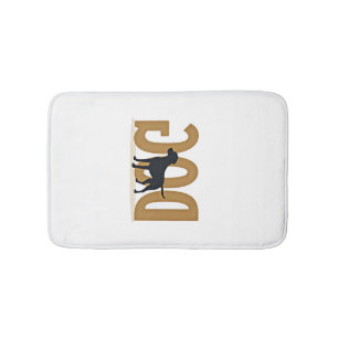 Vintage Fitness Lifestyle Husky Workout Dog Cartoo Bath Mat