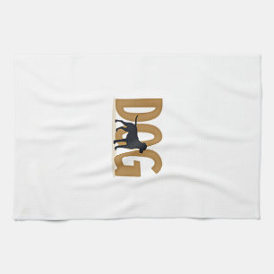 Vintage Fitness Lifestyle Husky Workout Dog Cartoo Kitchen Towel