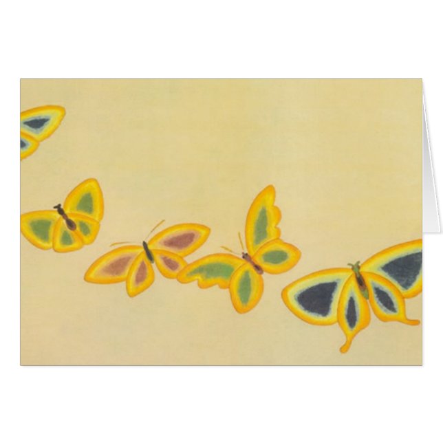 Vintage Five Butterflies - Card (Front Horizontal)