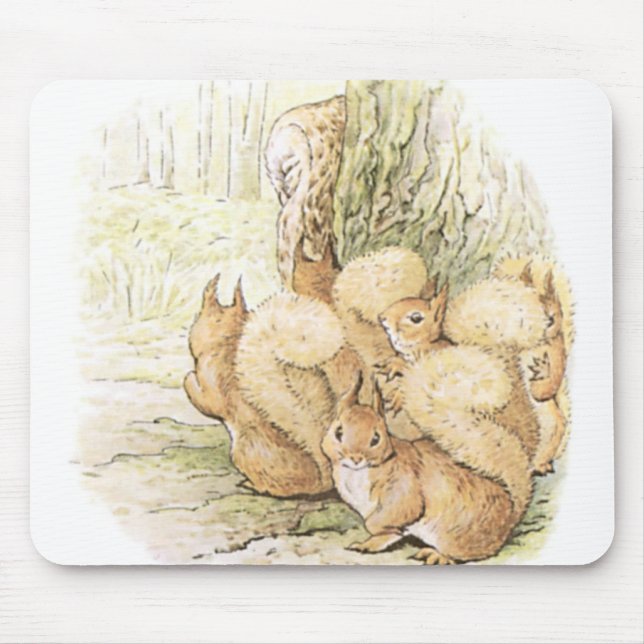Vintage Five Squirrels Mouse Pad (Front)