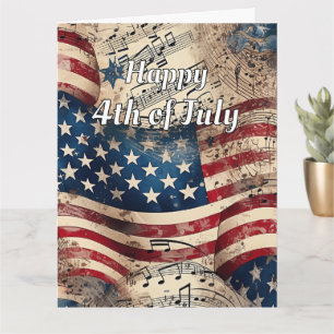 VIntage Flag 4th of July  Card
