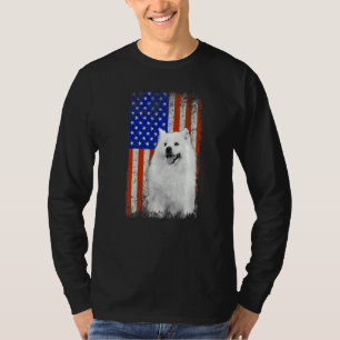 Vintage Flag American Eskimo Dog Dad Mom Puppy Pat T-Shirt