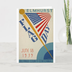 Vintage Flag Day Card