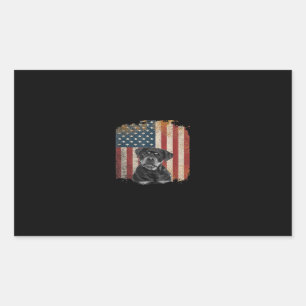 Vintage Flag Dirty America dog cute Rottweiler T-S Sticker