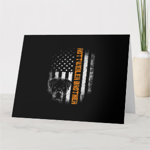 Vintage Flag funny Dog Rottweiler Brother Best Card
