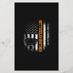 Vintage Flag funny Dog Rottweiler Brother Best Stationery