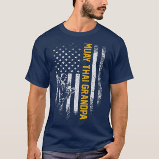 Vintage  Flag MMA Muay Thai Fighter Grandpa T-Shirt