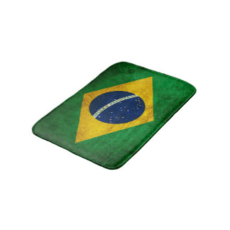 Vintage Flag of Brazil Bath Mat