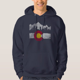 Vintage Flag of Colorado Skyline Hoodie