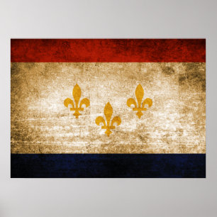 Vintage Flag of New Orleans Poster