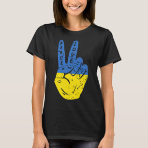 Vintage Flag Peace For Ukraine Peace Hand  T-Shirt