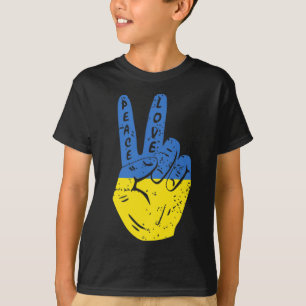 Vintage Flag Peace For Ukraine Peace Hand T-Shirt