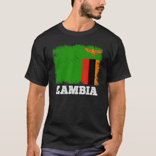 Vintage Flag Zambia Country Retro Flag Zambian T-Shirt