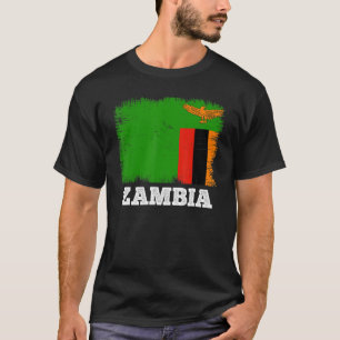 Vintage Flag Zambia Country Retro Flag Zambian T-Shirt