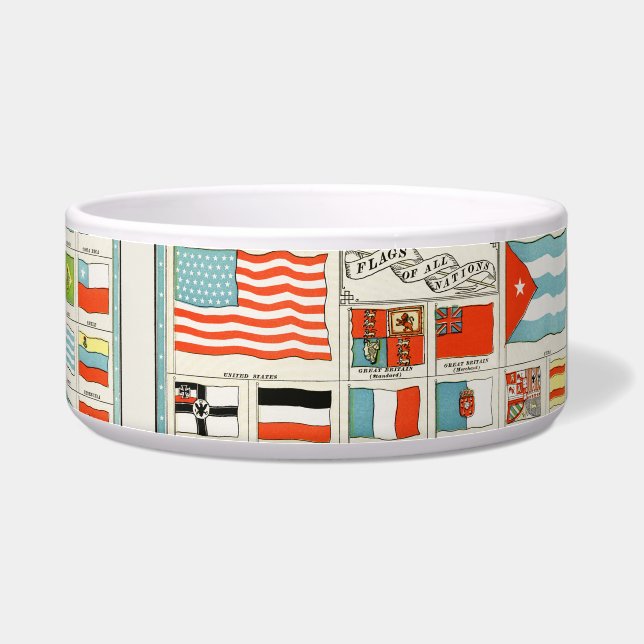 Vintage Flags Of All Nations Educational Poster (Right)