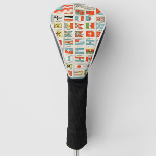 Vintage Flags Of All Nations Educational Poster Golf Head Cover