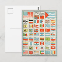 Vintage Flags Of All Nations Educational Poster