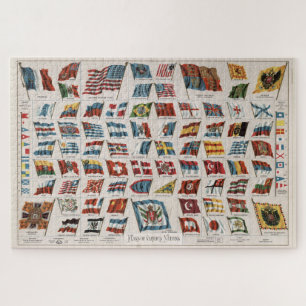 Vintage Flags of The World Illustration (1892) Jigsaw Puzzle