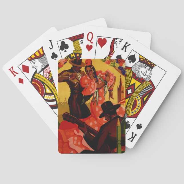 Vintage flamenco dancers Spanish Playing Cards (Back)