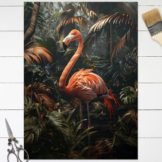 Vintage Flamingo in the Jungle Decoupage Tissue Paper (Creator Uploaded)