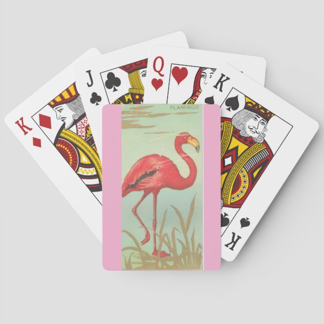 Vintage Flamingo Playing Cards (Back)