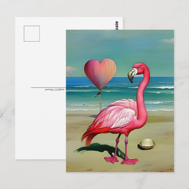 Vintage Flamingo, Postcrossing Postcard (Front/Back)