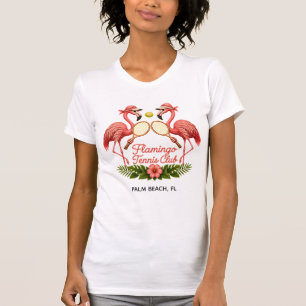 Vintage Flamingo Tennis Club Personalized T-Shirt