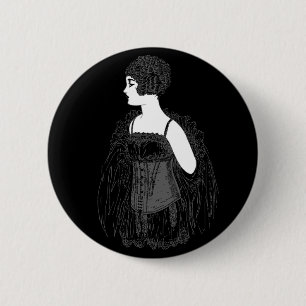 Vintage Flapper Corset 2 Inch Round Button