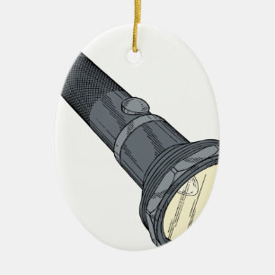 Vintage Flashlight Ceramic Ornament