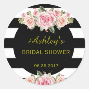 Vintage Fleur Chic arrondi Faveur Étiquette