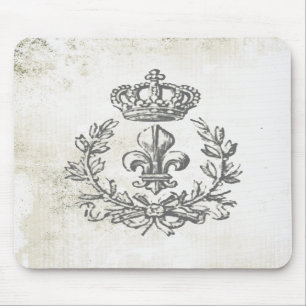 Vintage Fleur de Lis and Crown-mouse pad Mouse Pad