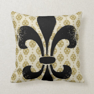 Vintage Fleur de lis Throw Pillow