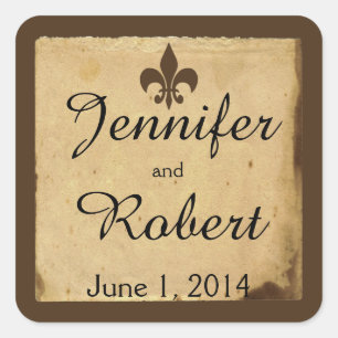 Vintage Fleur de Lis Wedding Envelope Seal