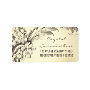 vintage fleurit étiquettes de adresse mariage