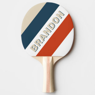 Vintage Flight Deck Bold Striped with Name Ping Pong Paddle